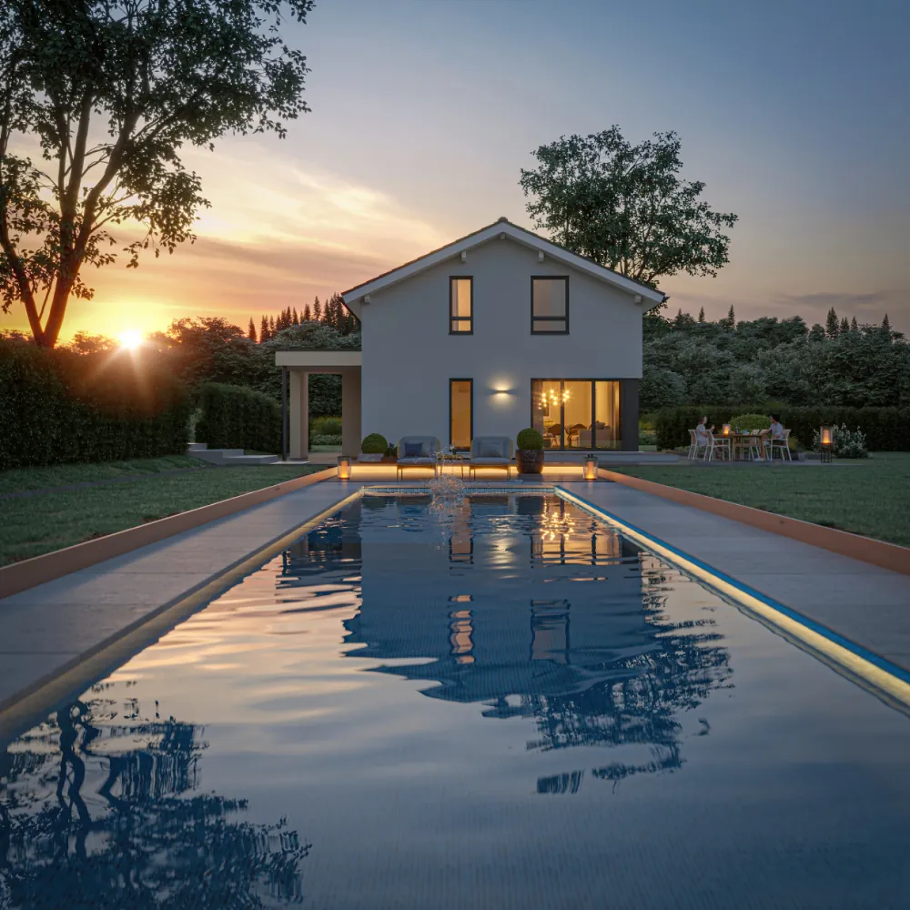 Smart 125 am Abend mit Pool